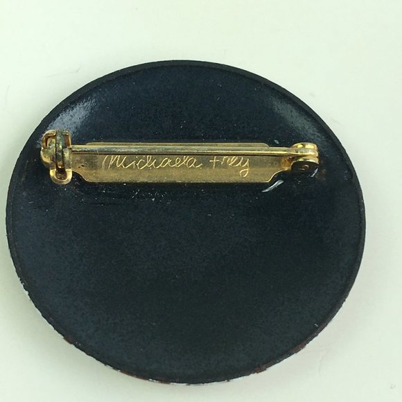Vintage Michaela Frey Enamel Floral Brooch - Picture 2 of 5